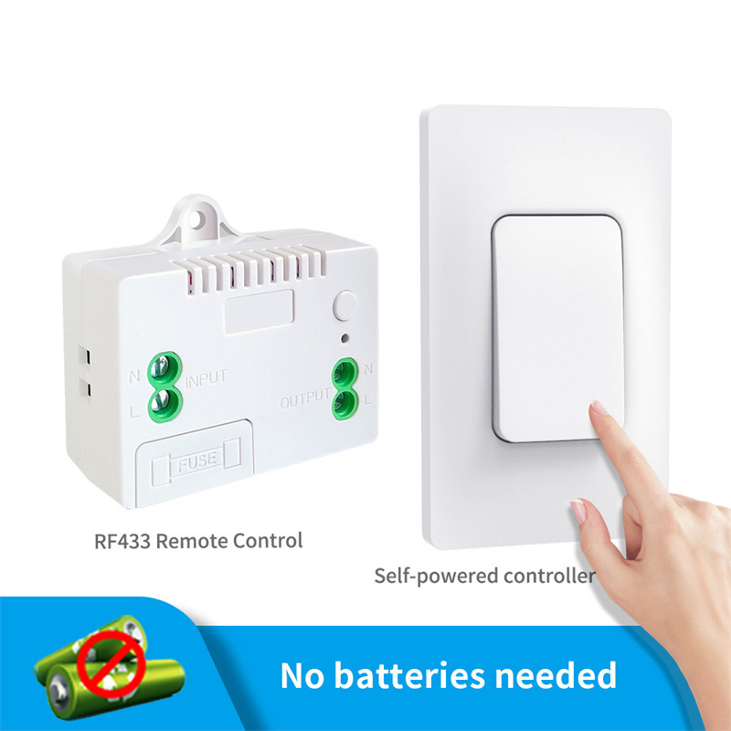 LEDEAST QX301FSU Wireless Wall Switches No Battery Required Kinetic Energy Self-Powered Waterproof  RF433 Light Switch