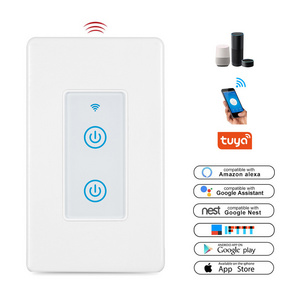 LEDEAST DS-123-2 Tuya App Remote Control Wifi Wall Switch  Home Automation Timer Function 2 Gang Smart Light Switch