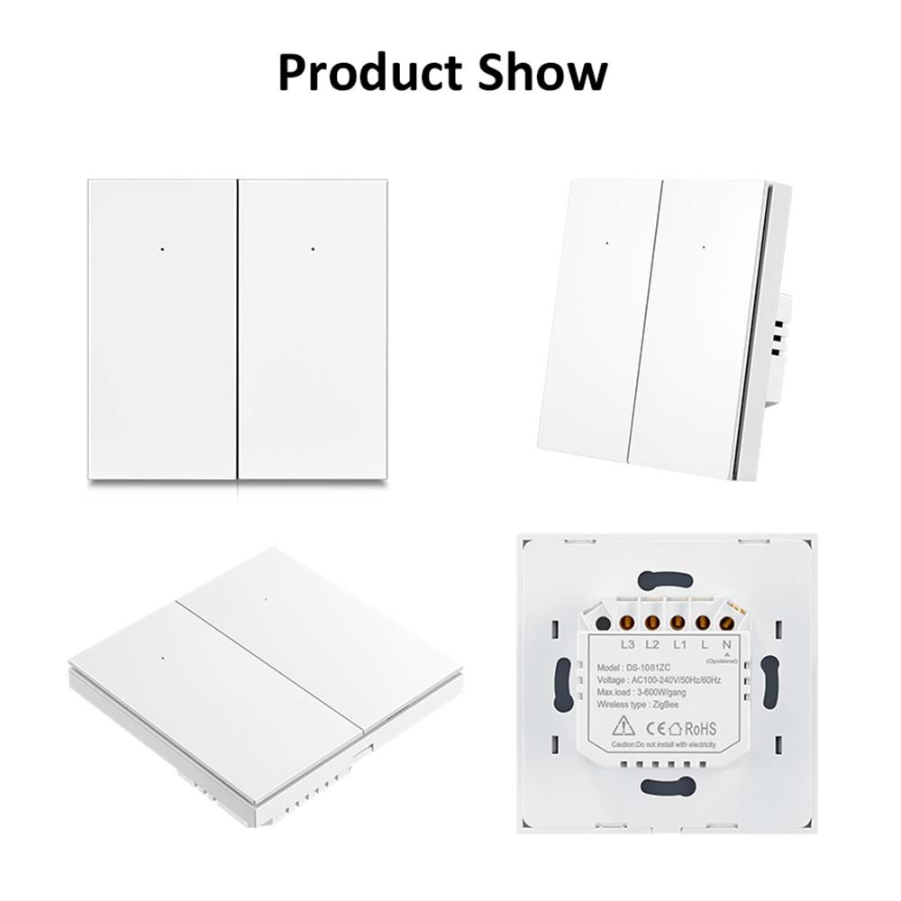 LEDEAST DS-1081ZN 110V 220V  APP Control Smart Switch  1 2 3 Gang Tuya Zigbee Push Button Timer Light Switches