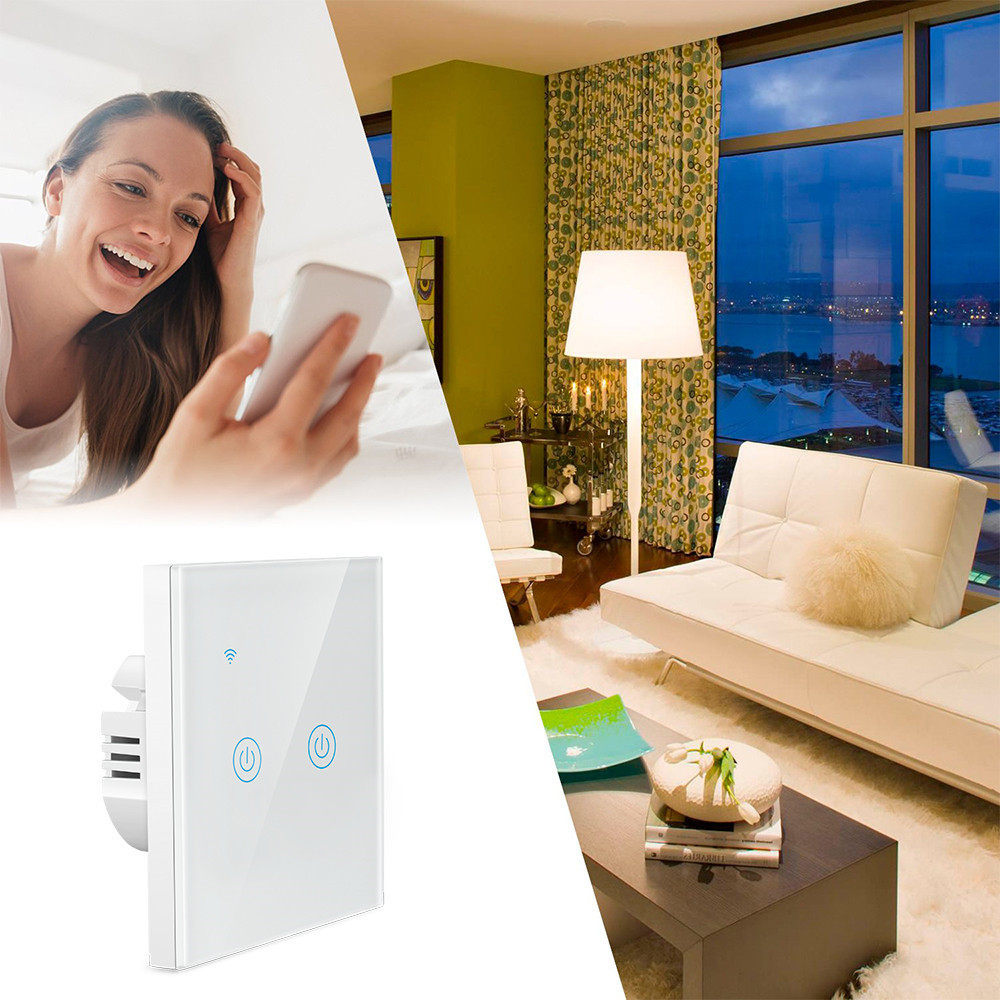 LEDEAST DS-101JL-1234 Tuya Smart home 1 2 3 4 Gang Alexa Voice Control no neutral wire  Smart Wifi Light Switch