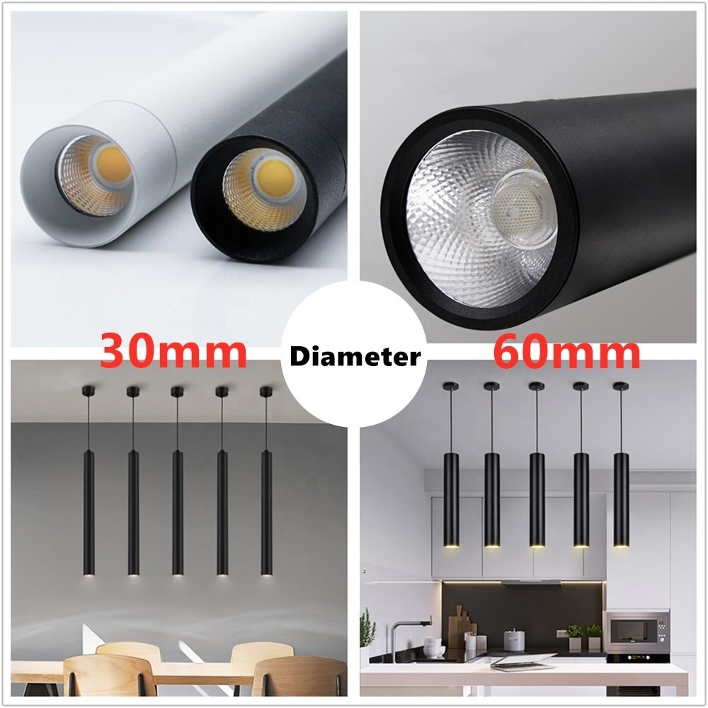 Pendant Light Led Long Tube Hanging Pendant Lamp 3W 5W Dimmable Indoor Lighting Fixture for Kitchen Restaurant Bar Office Coffee