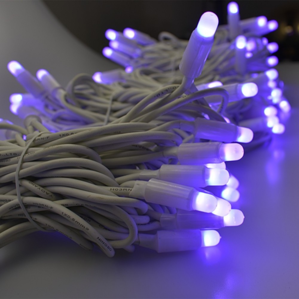 Outdoor IP65 waterproof Christmas lights rubber 220V 10M customized colorful LED fairy lights