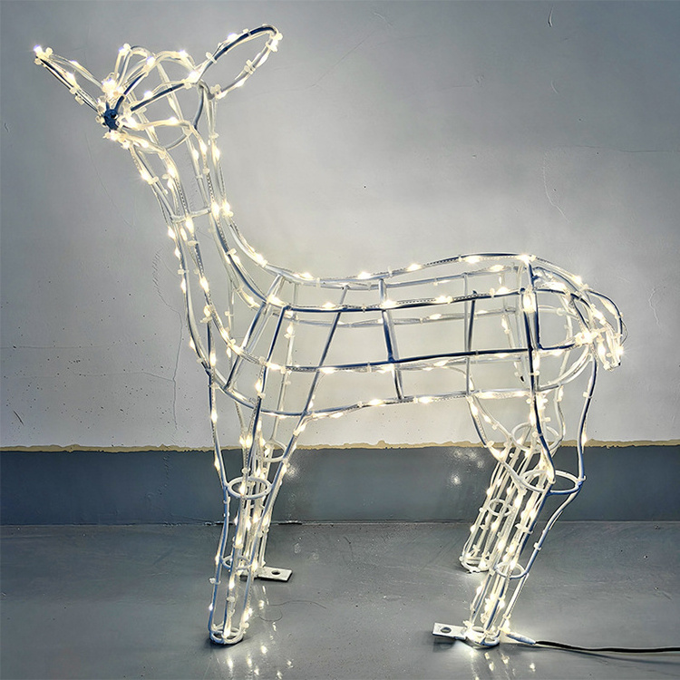 Outdoor decoration IP65 led 3d little deer Christmas holiday landscape light motif lights for park