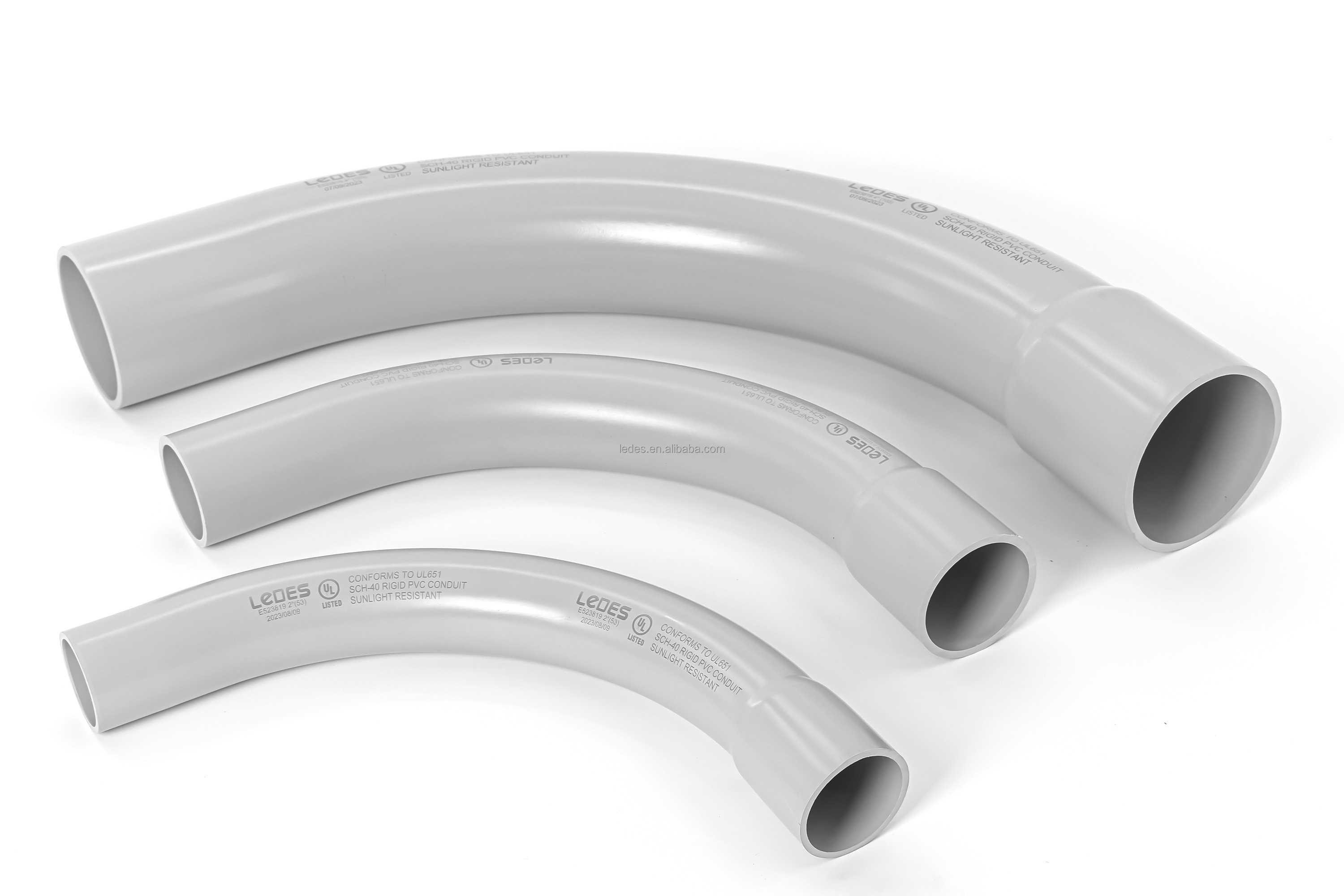 Pvc Curve Types LeDES 1/2~8-Inch 90 Degree Curve PVC Factory-Made UL Certified for ...