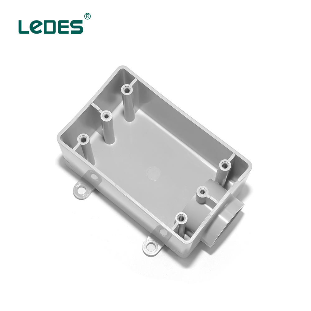 Ledes IP65 Waterproof Single Gang Box Outdoor Electrical Wall Outlet Box Square Switch Box For Electronics