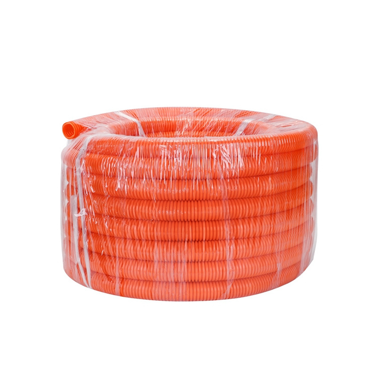 HDPE Plastic UV Resistant Electrical Flexible Orange  Corrugated Conduit With OEM Factory Direct Shipping