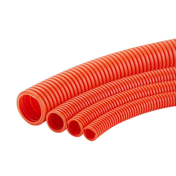 25mm pvc corrugated conduit,orange plastic pipe electric tube flexible