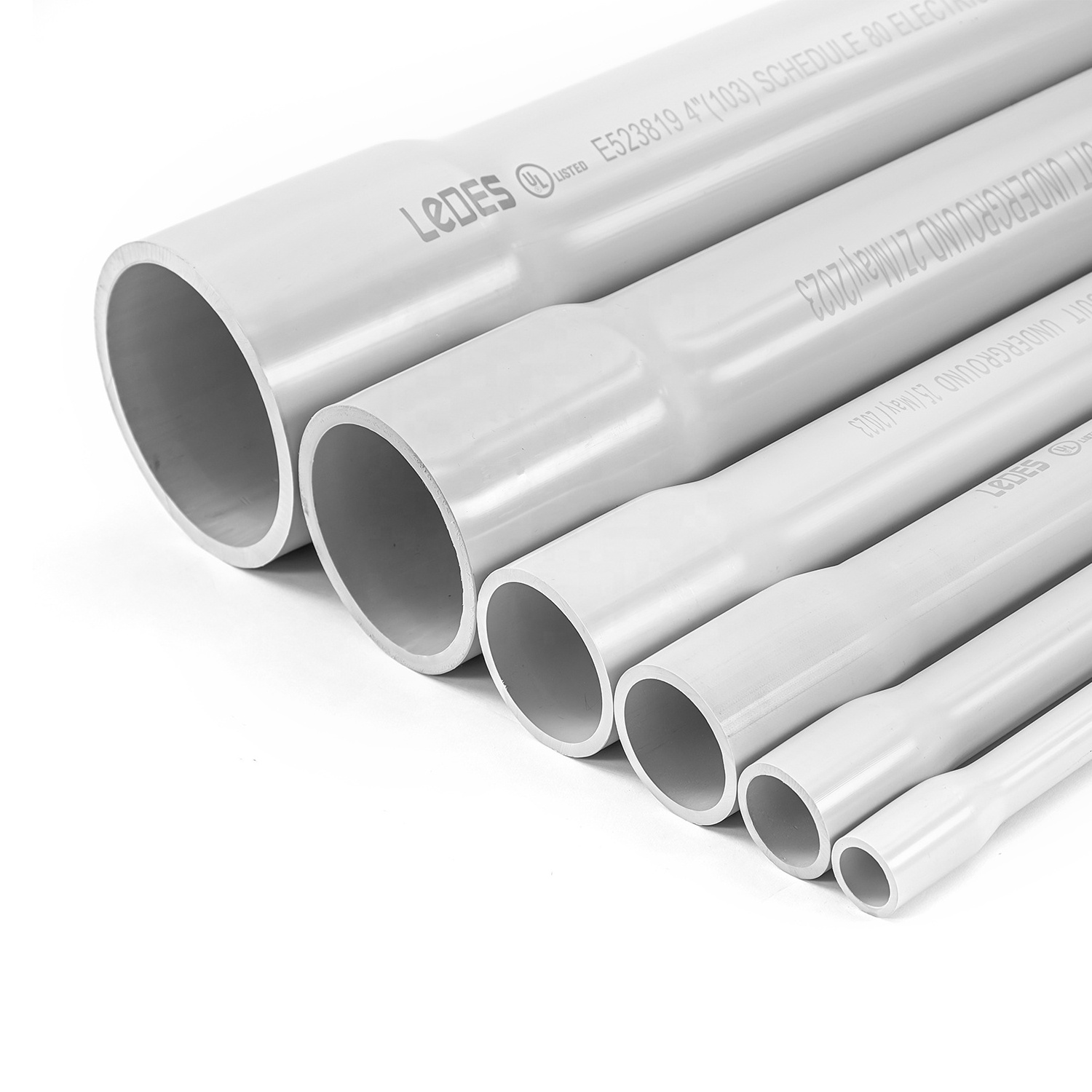 Ledes UL 651 ASTM schedule 40 pvc pipe 2 3 4 6in electrical conduit cable conduit pvc pipe factories