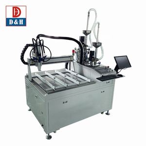 Two components glue dispensing and potting machine for electronic sensors