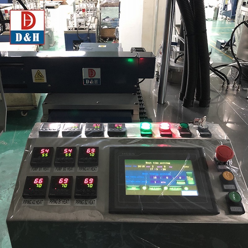 Two components glue dispensing and potting machine for electronic sensors