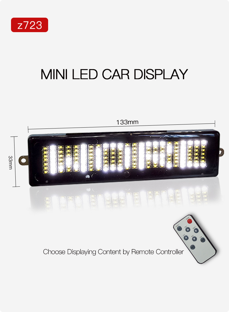 Z723 Wireless remoter control Car LED Display mini taxi Advertising screen sign Cheapest  LED Message Board