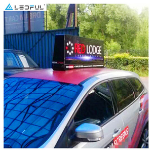 Double Sided Digital Signs Commercial Advertisement Text Video Message Scrolling Car Taxi TOP LED Display