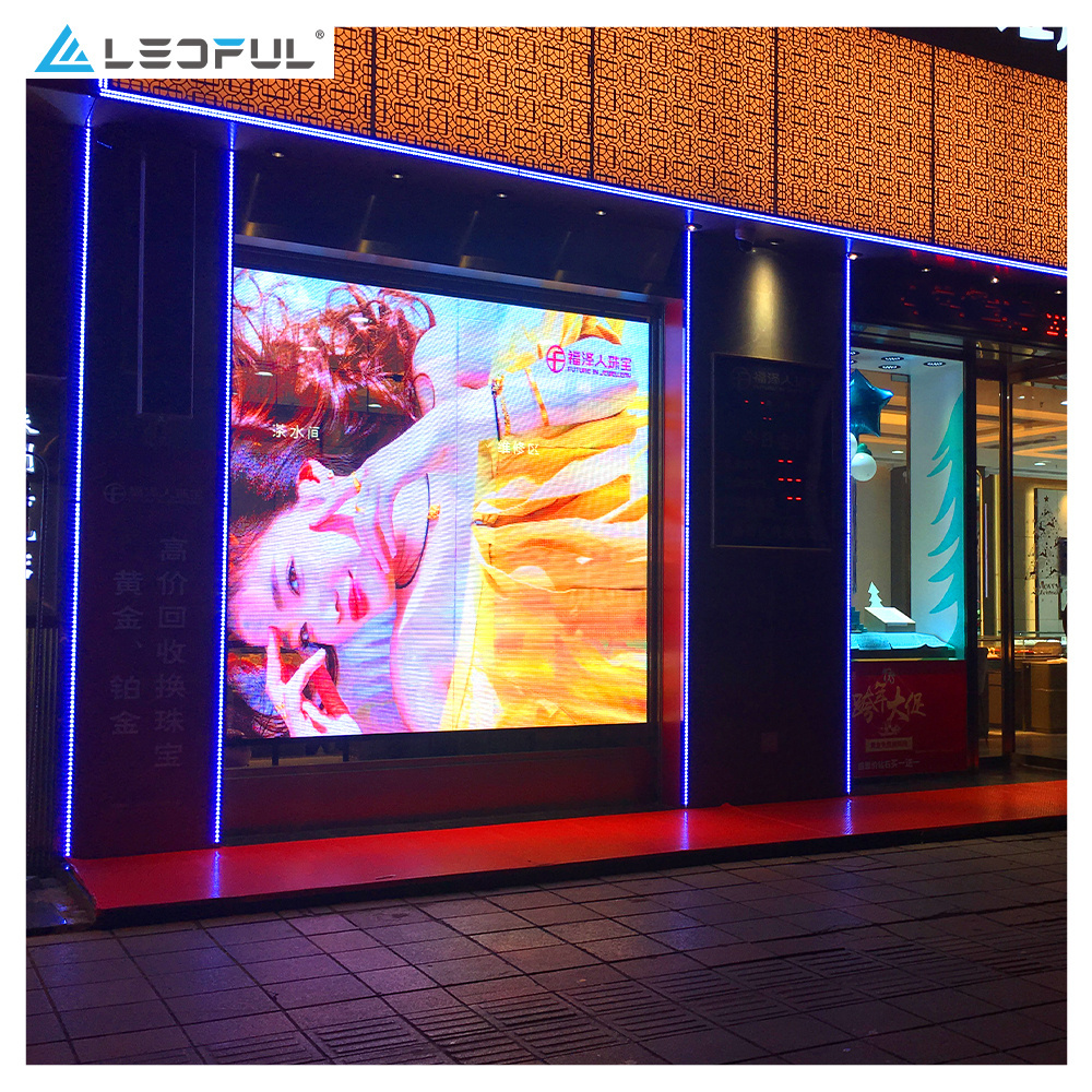 Shopping Mall Advertising P3.9 P7.81 Mesh DIP Ultra-Thin Transparent LED Display P15-31 LED Film Outdoor LED Mesh Display Screen