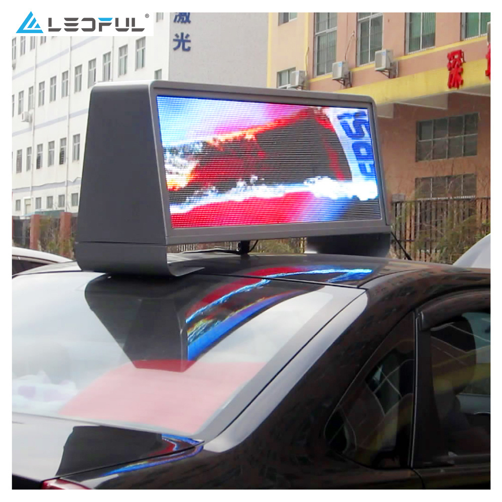 Double Sided Digital Signs Commercial Advertisement Text Video Message Scrolling Car Taxi TOP LED Display