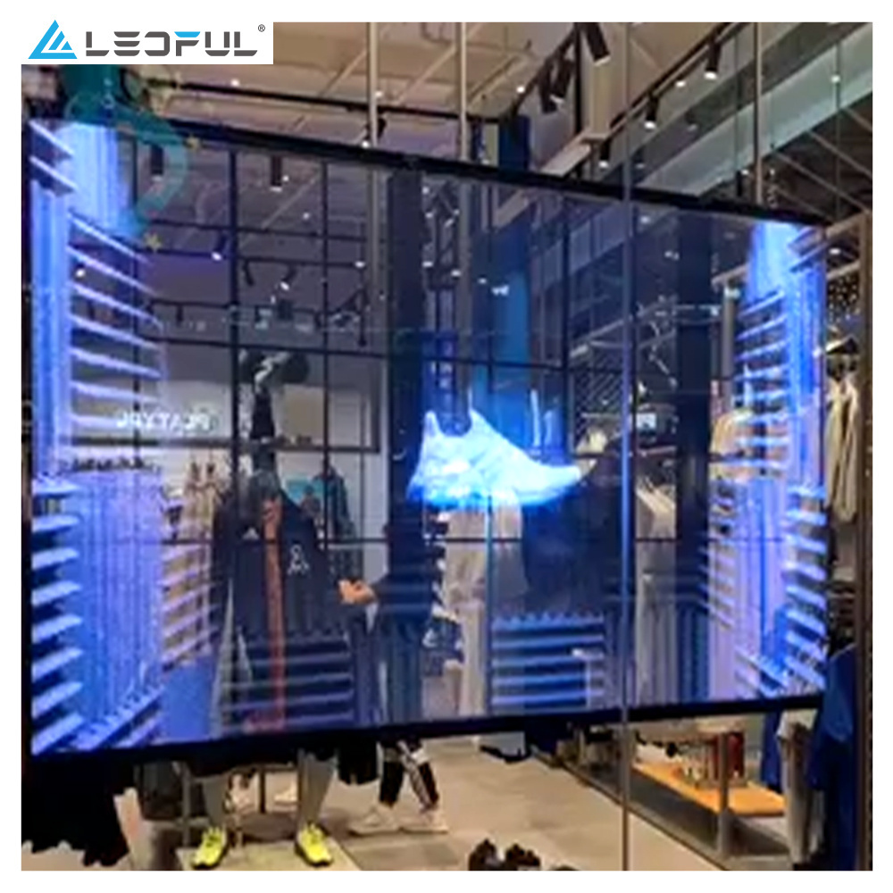 Shopping Mall Advertising P3.9 P7.81 Mesh DIP Ultra-Thin Transparent LED Display P15-31 LED Film Outdoor LED Mesh Display Screen