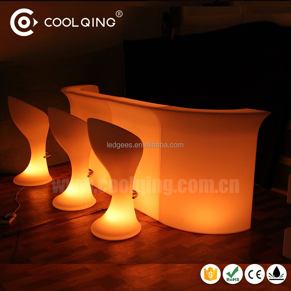 Outdoor illuminated portable modern LED furniture plastic bars light up table indoor LED bar counter