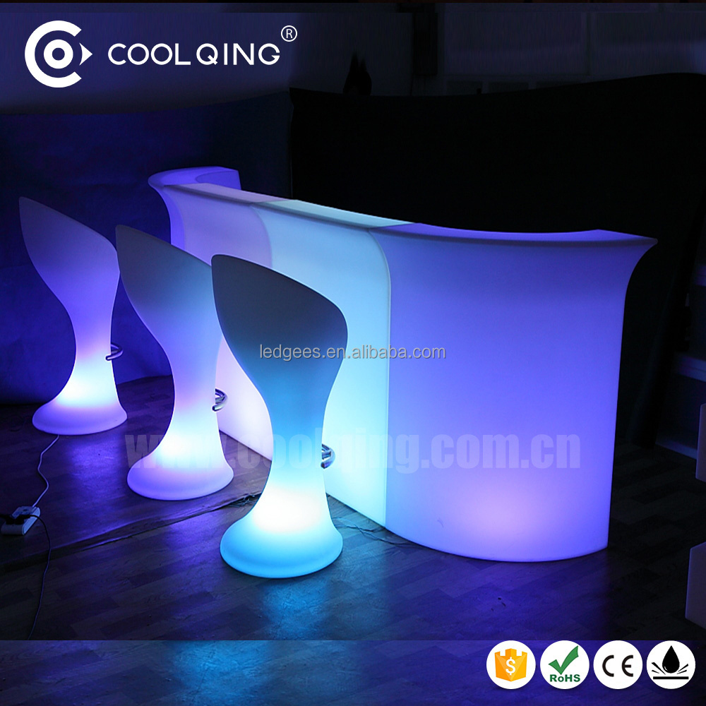 Outdoor illuminated portable modern LED furniture plastic bars light up table indoor LED bar counter