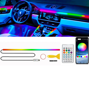 Full Color USB Streamer Car Ambient Lighting Rgb App control Led Interior Symphony Atmosphere Lamp Kit Dynamic Car Strip Light