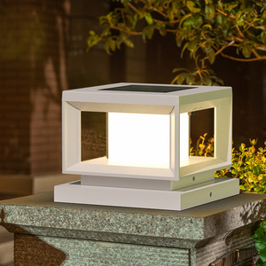 Outdoor Solar Garden Post Cap Fence Light Led Solar Power Column Cap Head Path Lamp Waterproof Solar Pillar Lights