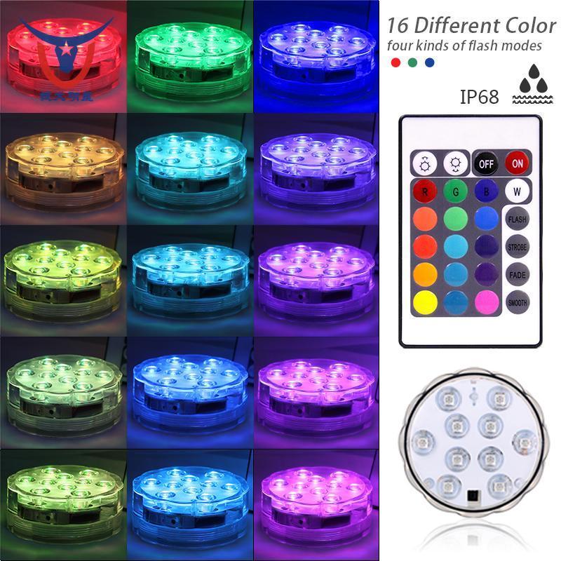 Waterproof Submersible Led Lights Wedding Tea Light Remote Controlled Swimming Pool Light With Rgb Color Changing