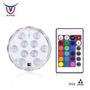 Waterproof Submersible Led Lights Wedding Tea Light Remote Controlled Swimming Pool Light With Rgb Color Changing