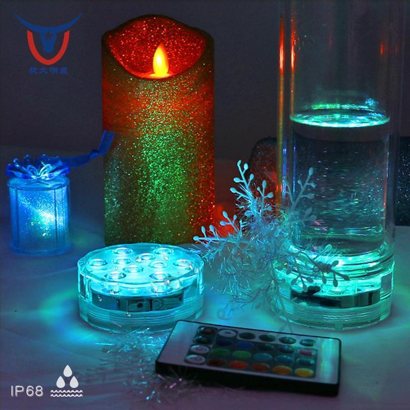 Waterproof Submersible Led Lights Wedding Tea Light Remote Controlled Swimming Pool Light With Rgb Color Changing