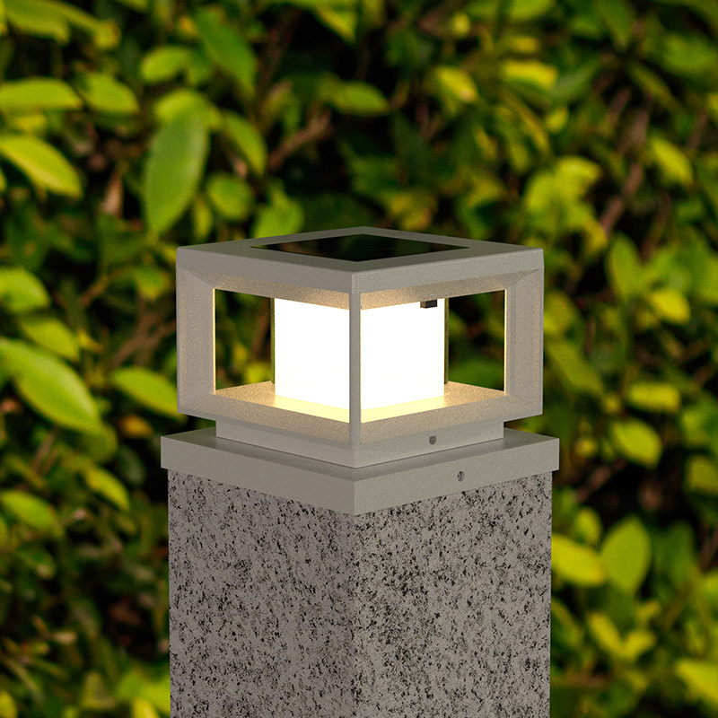 Outdoor Solar Garden Post Cap Fence Light Led Solar Power Column Cap Head Path Lamp Waterproof Solar Pillar Lights