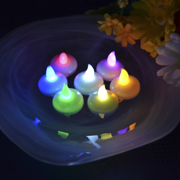 LED Tea Light Yellow Flicker Floating Water Activated LED Tealight Candle 12Pack