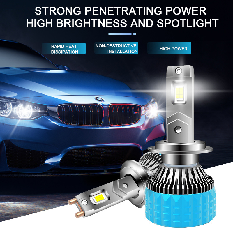 90W h7 led headlight bulb intelligent decoding can-bus custom chips H1/H3/H4/H7/H11/9012/9005/9006 18000LM car led headlight