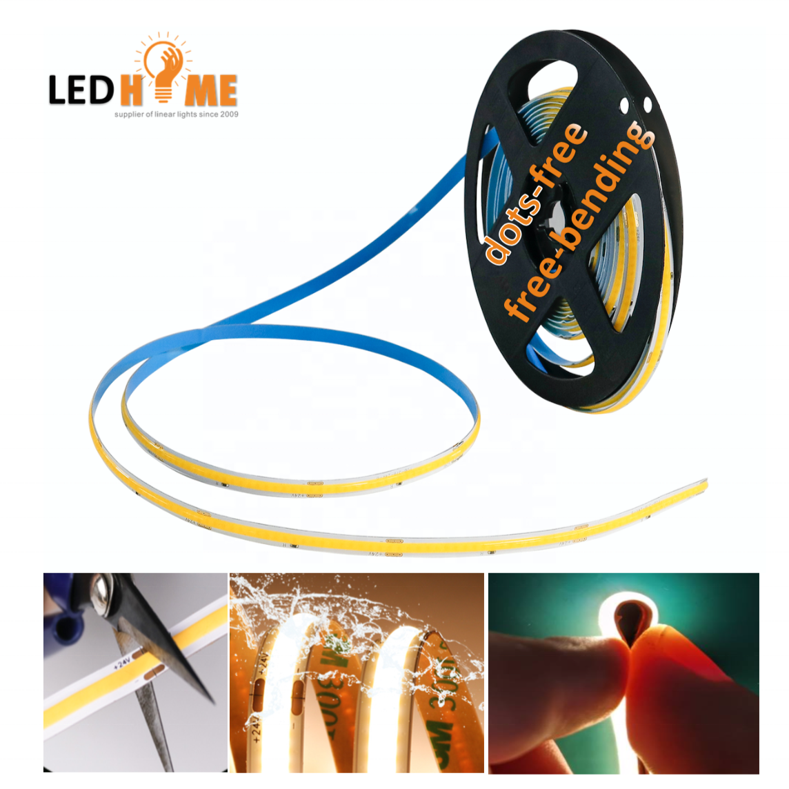 Super Bright Dimmable 12V 24V 2700K 5M COB Flexible Led Strip Lights