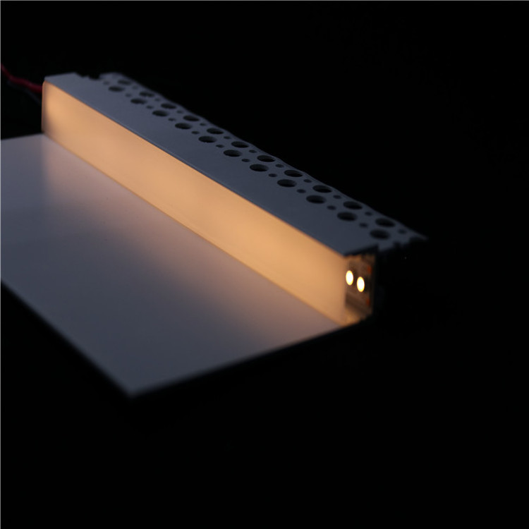 Anodized Silver Architectural Gypsum Plaster Aluminium Extrusion LED Profile for Dry Wall