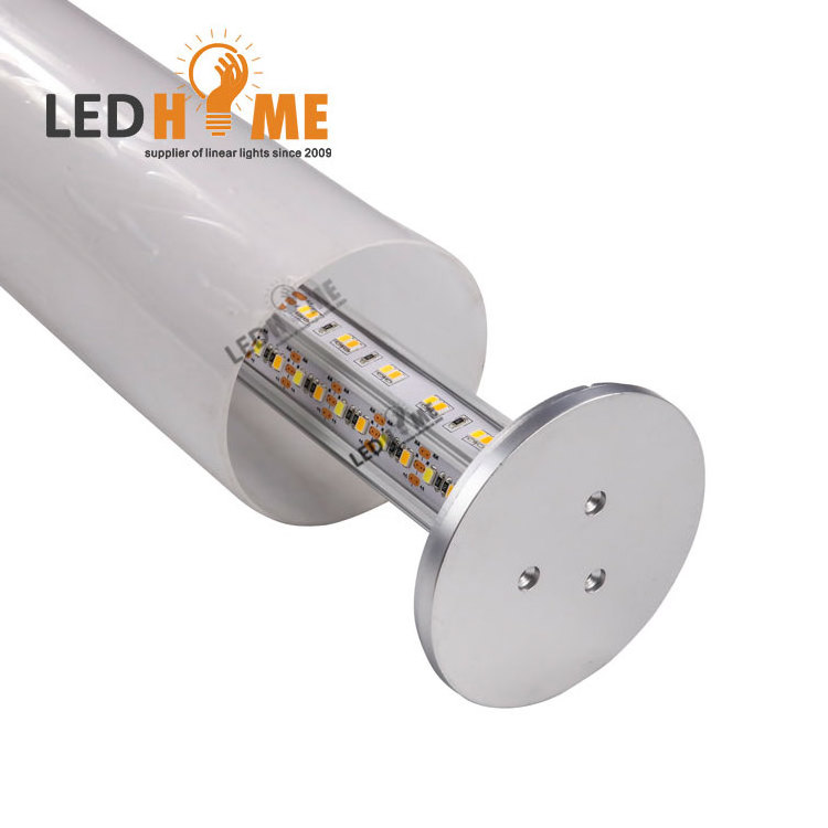 76mm Round Shape Pendant Light Tube Aluminum Profile 360degree Beam Angle Tube LED PROFILE