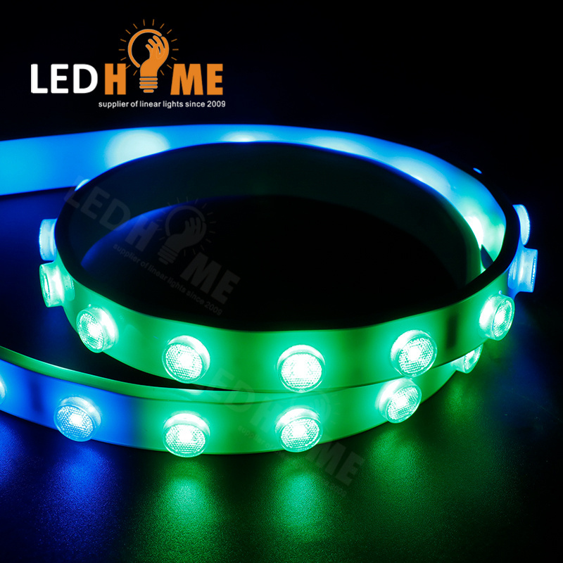 LEDHOME IP67 Flexible Wall Washer Strip With Lens Beam Angles 15 30 45 15*60 Degree White 2700k 3000k 4000k RGB Strip Light