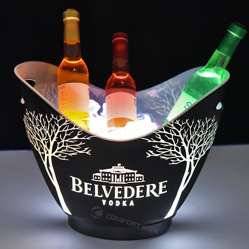 2019 big night club wine led ice bucket holder champagne corona beer stainless steel metal plastic ice bucket acrylic