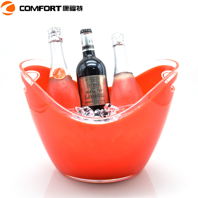 Popular club boat shape double layer clear plastic factory beer ice bucket