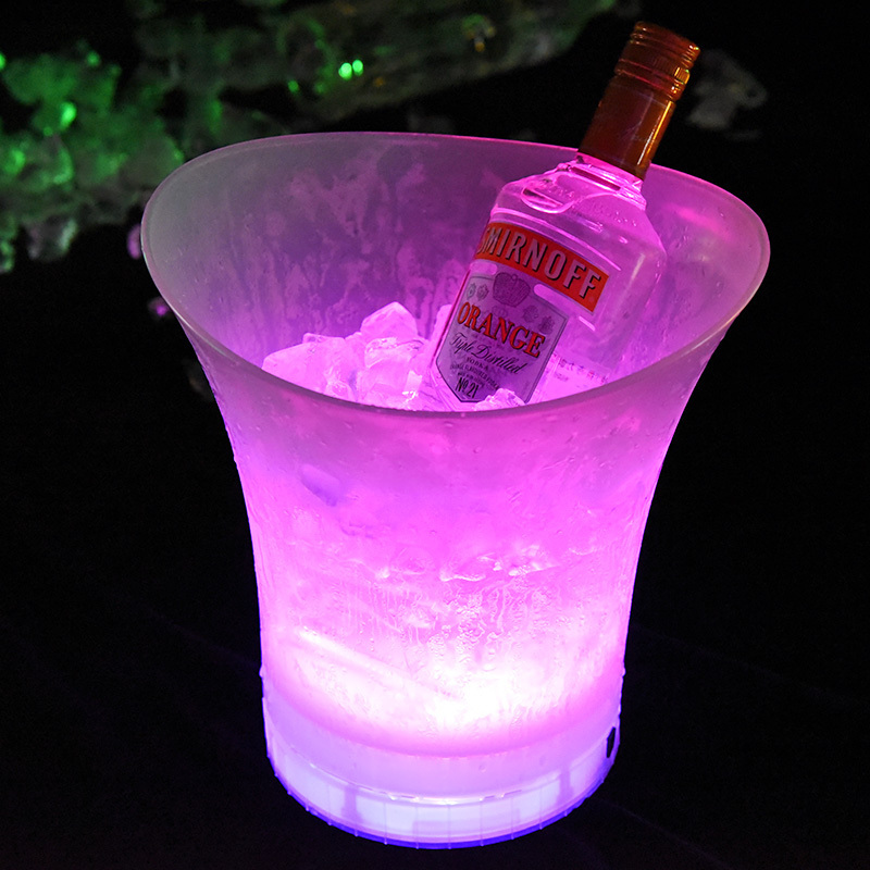 Best cheaper china factory club sparklers plastic for beer bottle 5l ps clear led light ice bucket