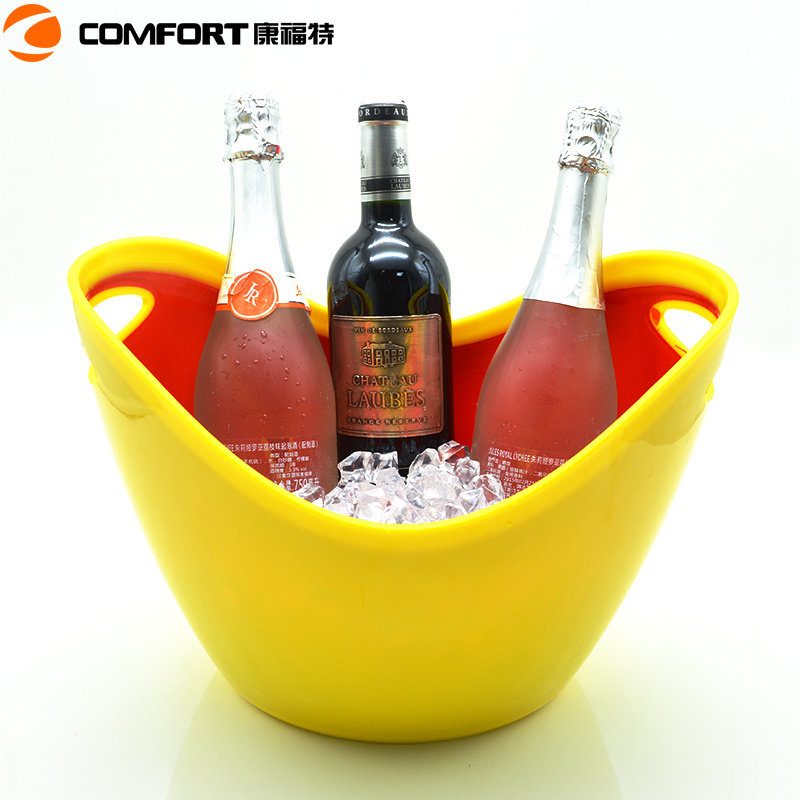 Popular club boat shape double layer clear plastic factory beer ice bucket