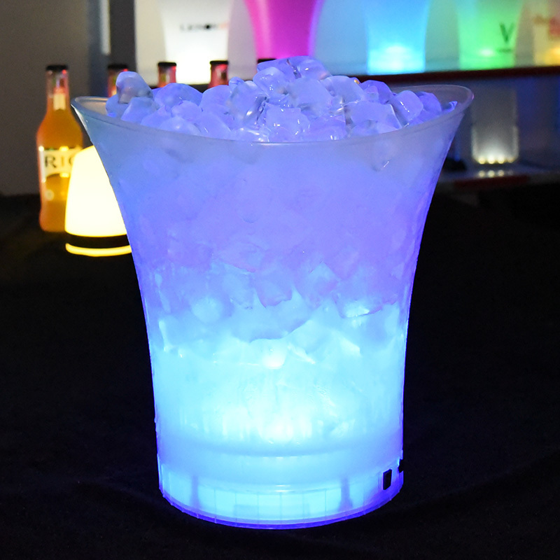 Best cheaper china factory club sparklers plastic for beer bottle 5l ps clear led light ice bucket