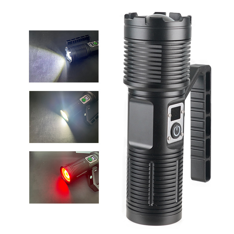 heavy duty waterproof flashlight long focus torch torchlight powerful  lep white laser flashlight