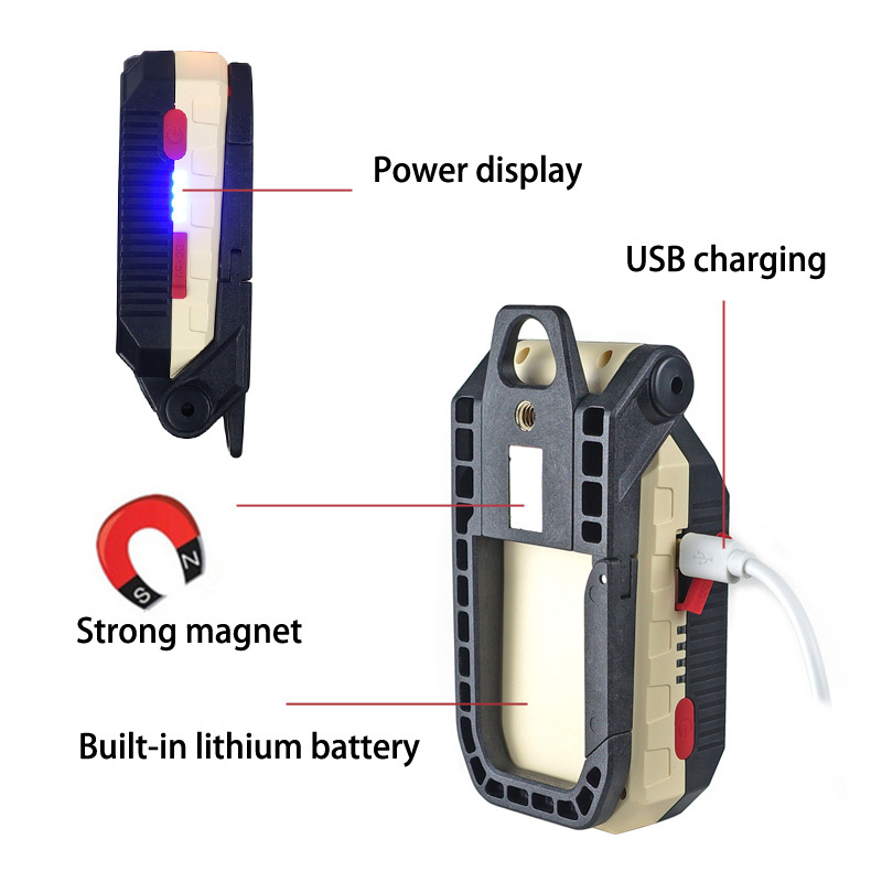 cob compact fold work light led folding rechargeable work light magnetic led work light rechargeable