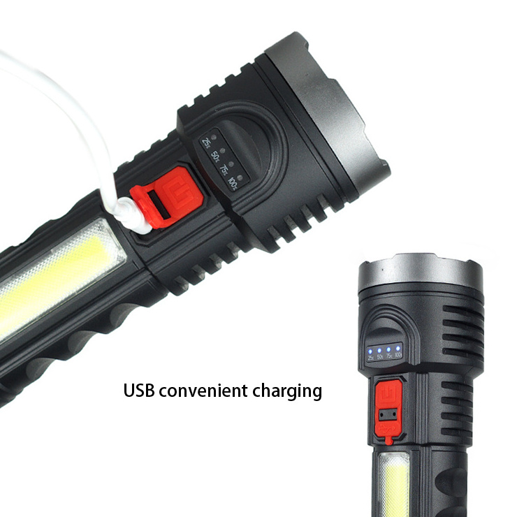 ABS plastic high power flashlight led torch light battery flashlight powerful led torch long range flashlight