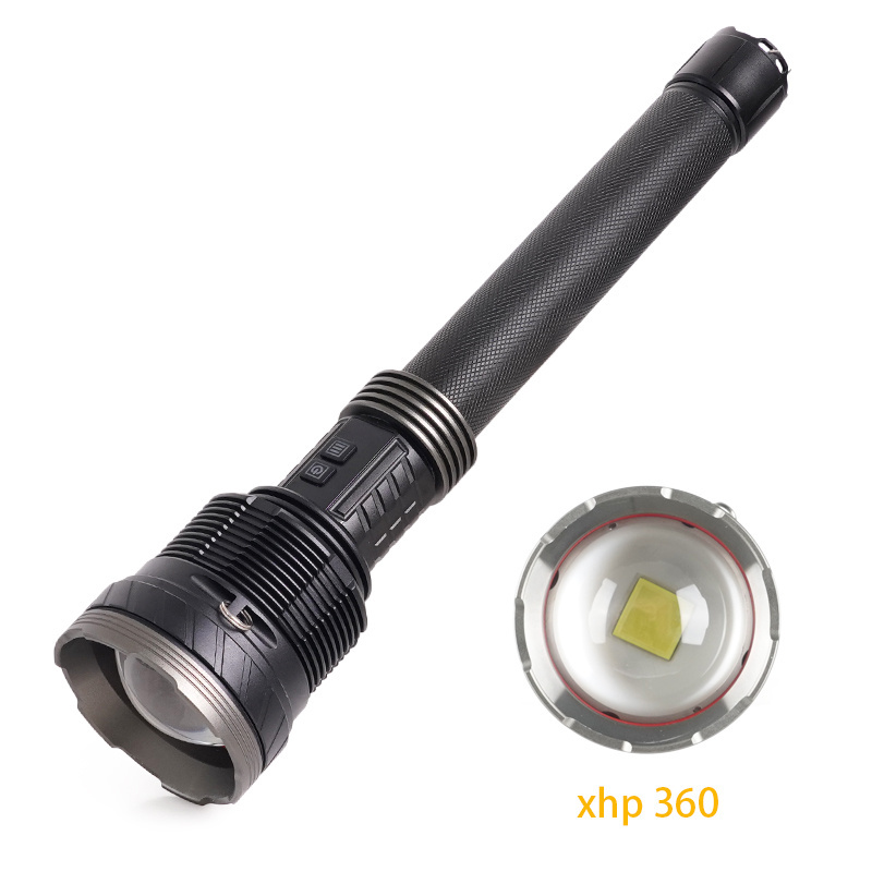 xhp360 linterna long distance rechargeable tactical flashlight led spotlight big torch light heavy duty flashlight