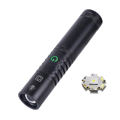 2024 High-Power Whiter Laser flashlight USB output function type C lcd digital display zoom flashlight