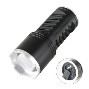 2024 LED flashlights with lens power bank lampe torche rechargeable ultra puissante White Laser Flashlight