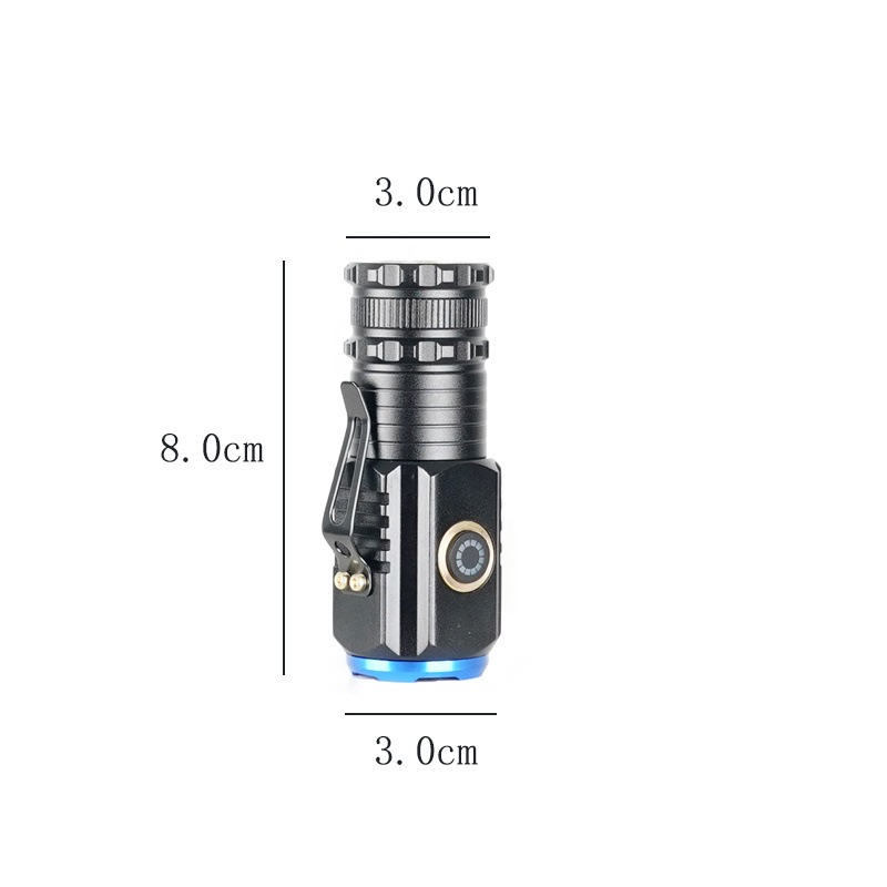 3*P35 Mini Led Flashlight With Clip 16340 battery Red Light Flashlight Led Torch Rechargeable Flashlight With Magnet