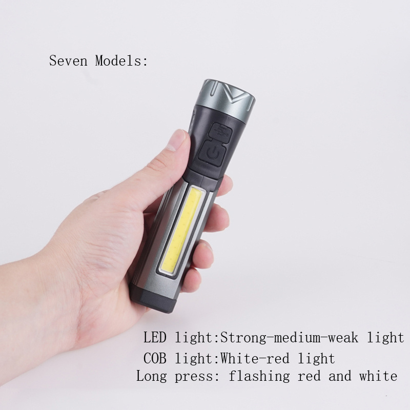 2023NEW cob led flashlight 90 rotating degree flashlights multifunctional led torch light rechargeable work light for car repair