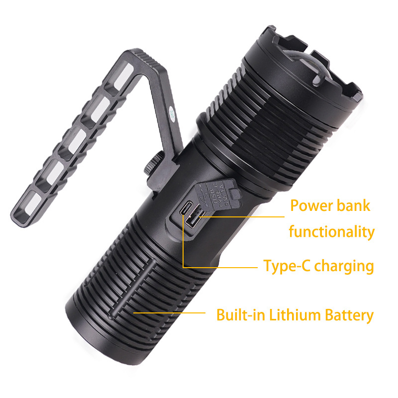 heavy duty waterproof flashlight long focus torch torchlight powerful  lep white laser flashlight