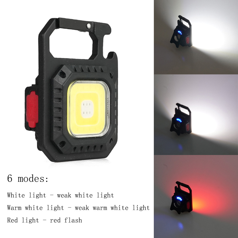 Cob Rechargeable Keychain Light With Tripod Light Flashlight Mini Key Light Keychain Lamp