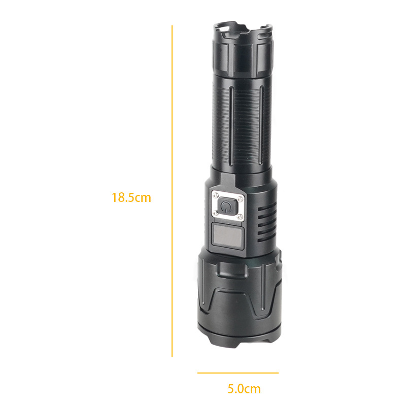 rechargeable flashlight with digital display and power bank powerful laser torch camping high power led white laser flashlight