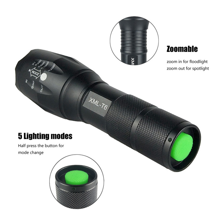 t LED high tactical flashlight High Lumens portable flashlight mini rechargeable aaa zoomable flashlight